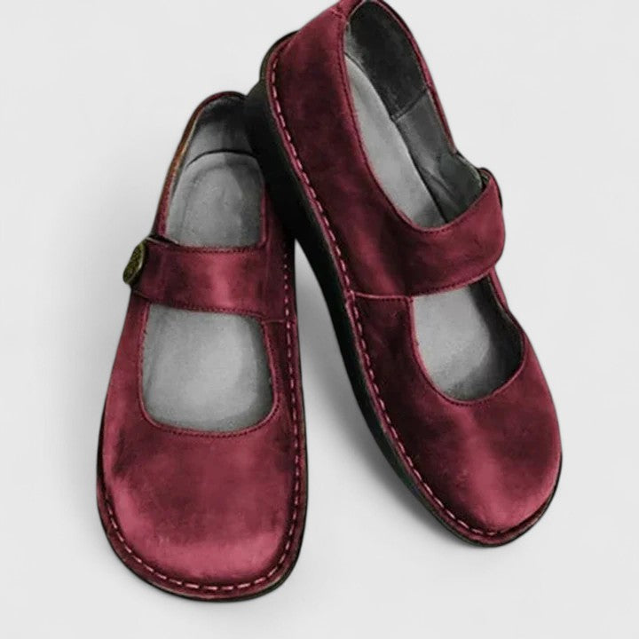 Women's Orthopedic Strap Detail Slip-On Flats
