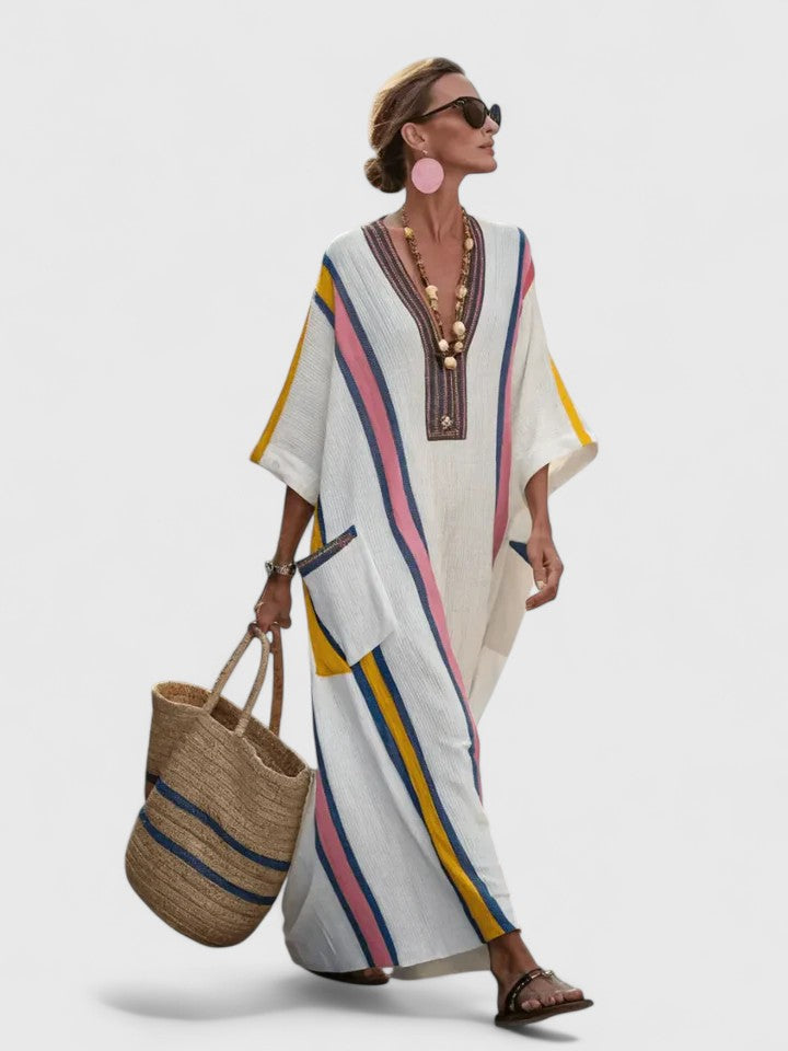 Women's V-Neck Loose Maxi Dress