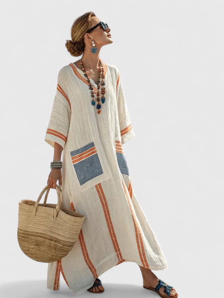 Women's V-Neck Loose Maxi Dress