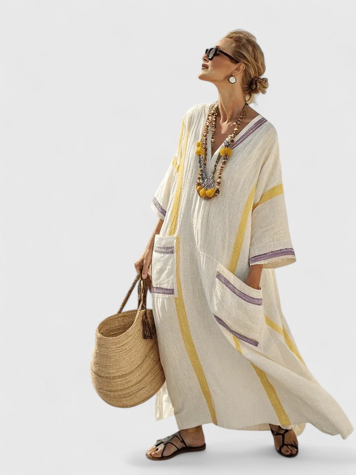 Women's V-Neck Loose Maxi Dress