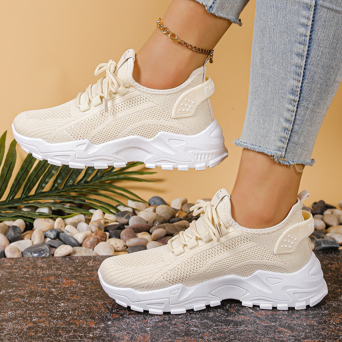 Women's Orthopedic Chunky Knit Running Sneakers