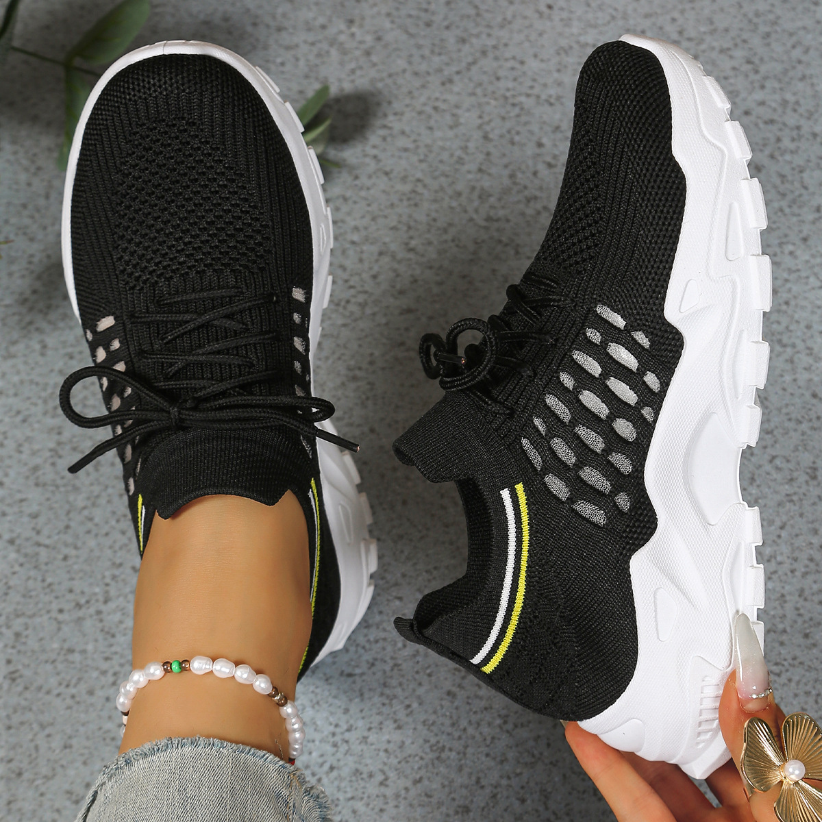 Women's Orthopedic Chunky Knit Running Sneakers