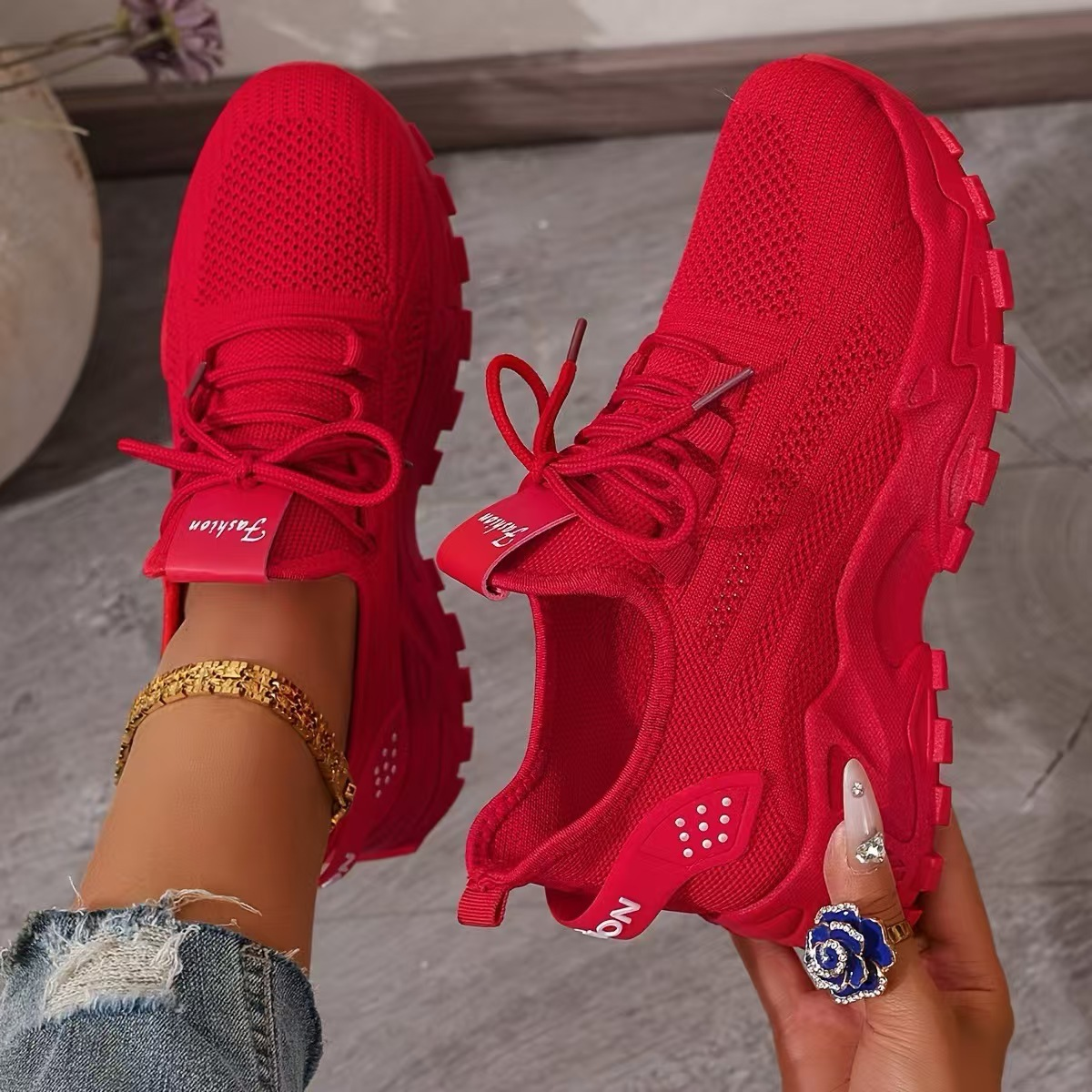 Women's Orthopedic Chunky Knit Running Sneakers