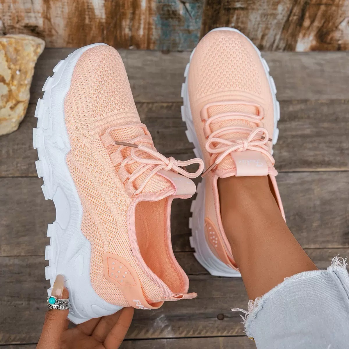 Women's Orthopedic Chunky Knit Running Sneakers