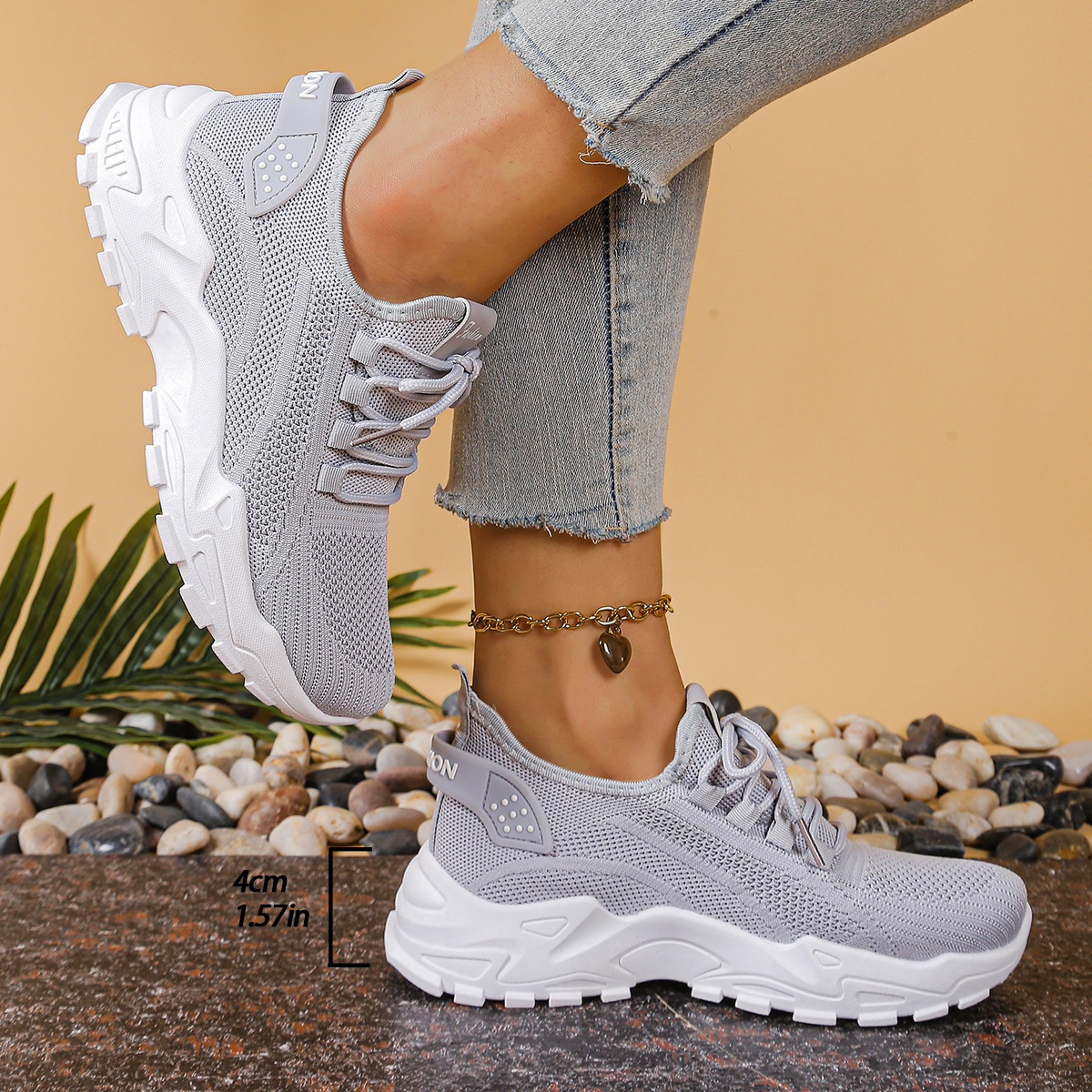 Women's Orthopedic Chunky Knit Running Sneakers