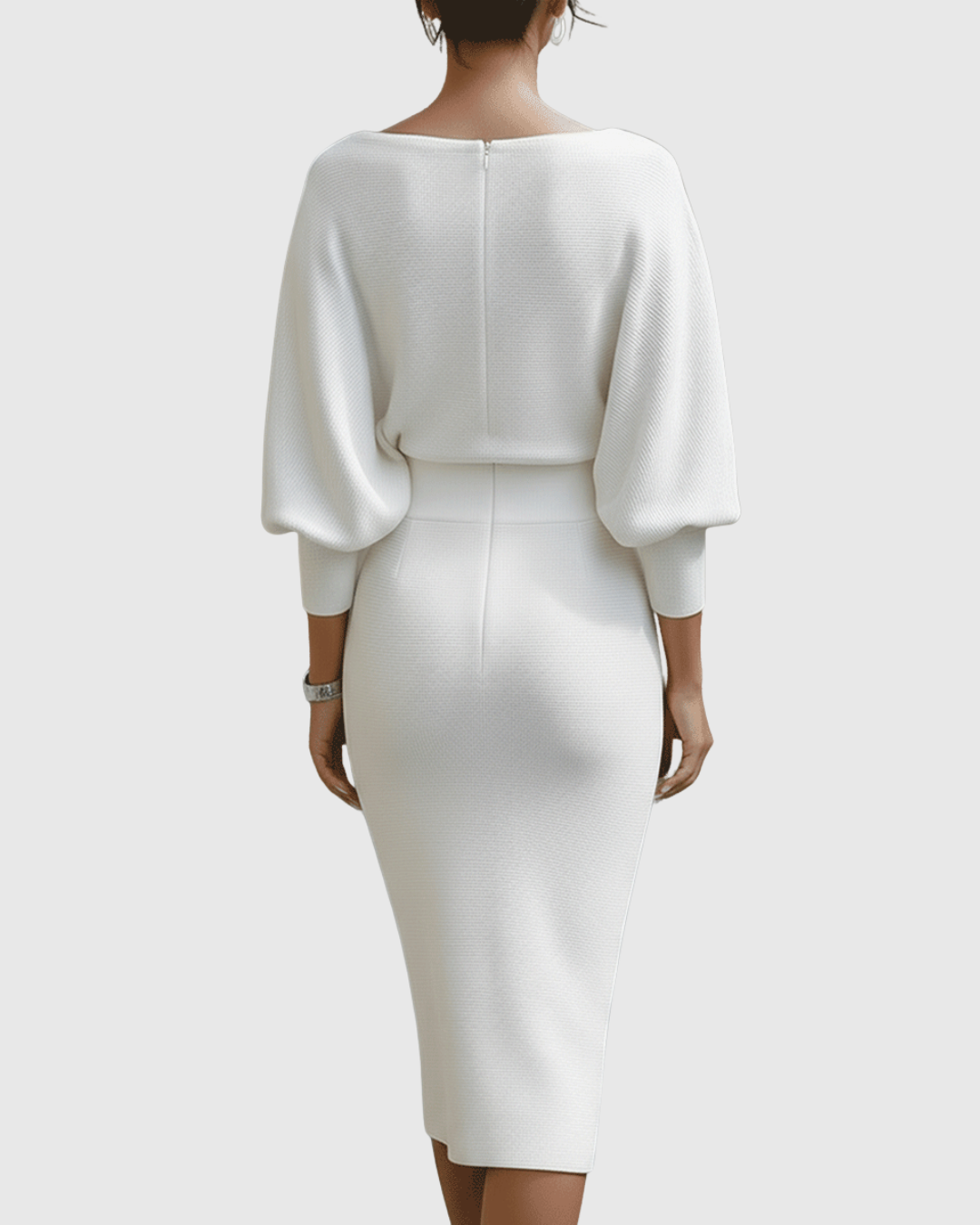 Women's Draped Knit Midi Dress