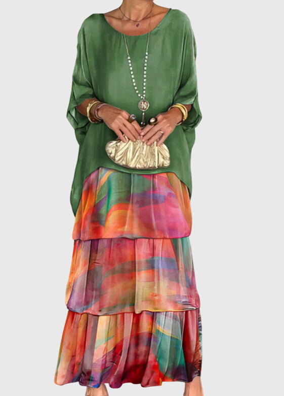 Women's Boho Layered Maxi Dress