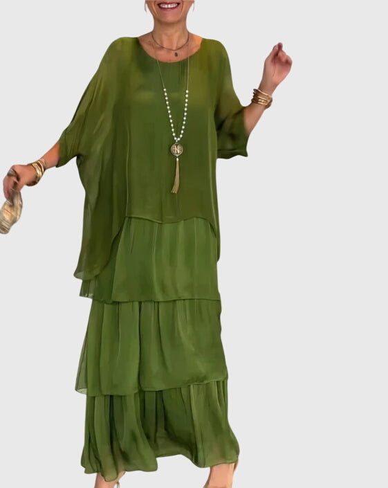 Women's Boho Layered Maxi Dress