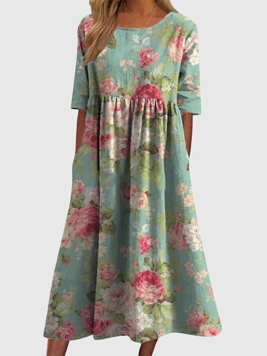 Women's Floral Casual Summer Midi Dress