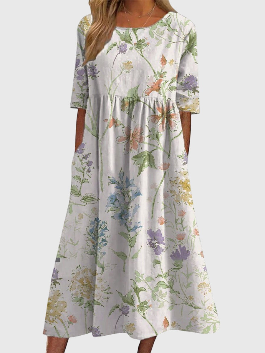 Women's Floral Casual Summer Midi Dress