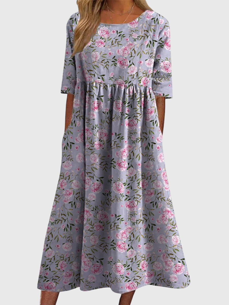 Women's Floral Casual Summer Midi Dress