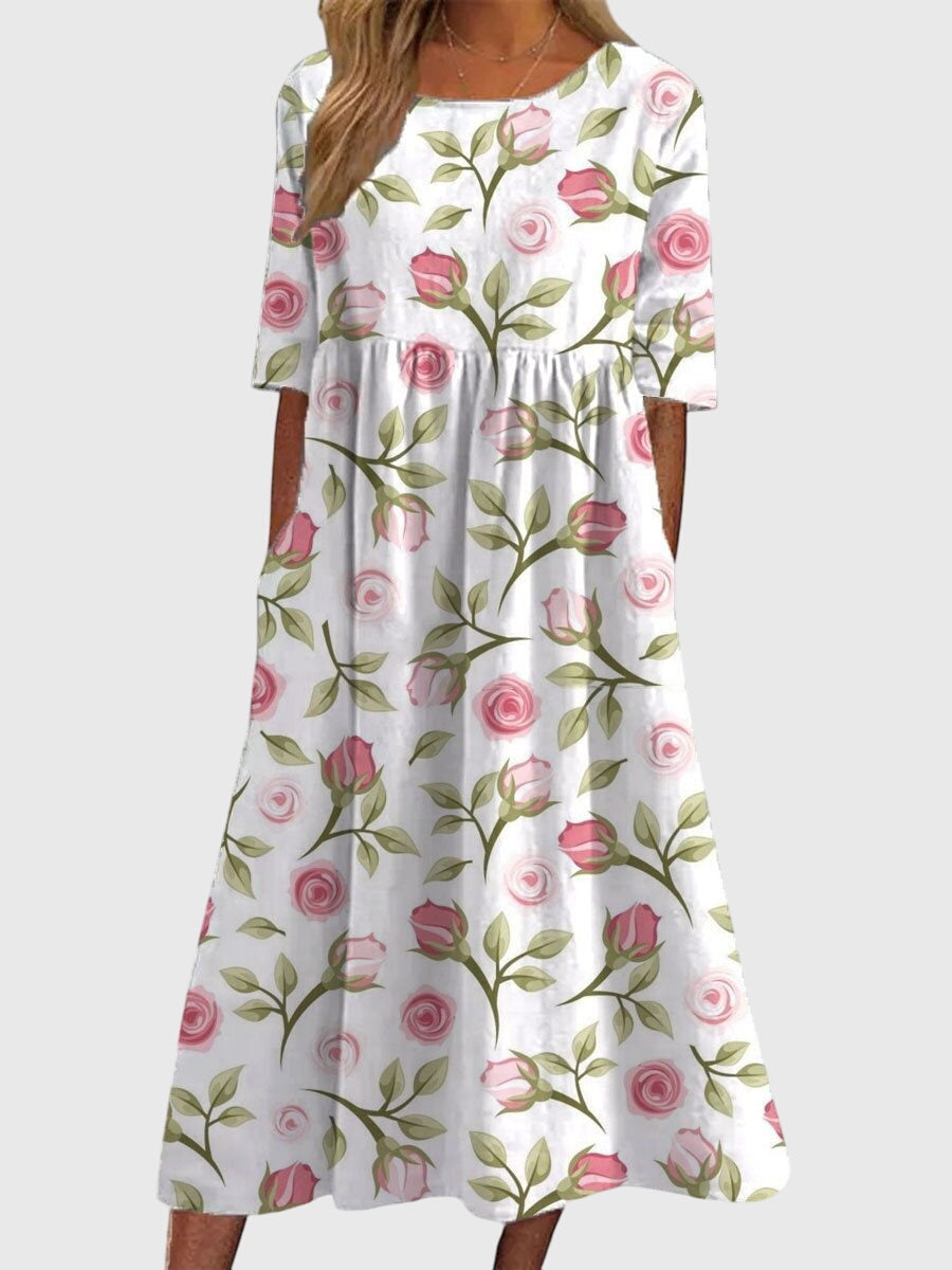 Women's Floral Casual Summer Midi Dress