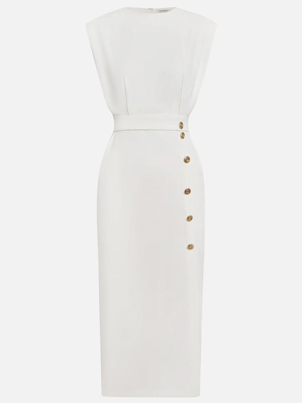 Women's Sleeveless Button-Detail Midi Dress