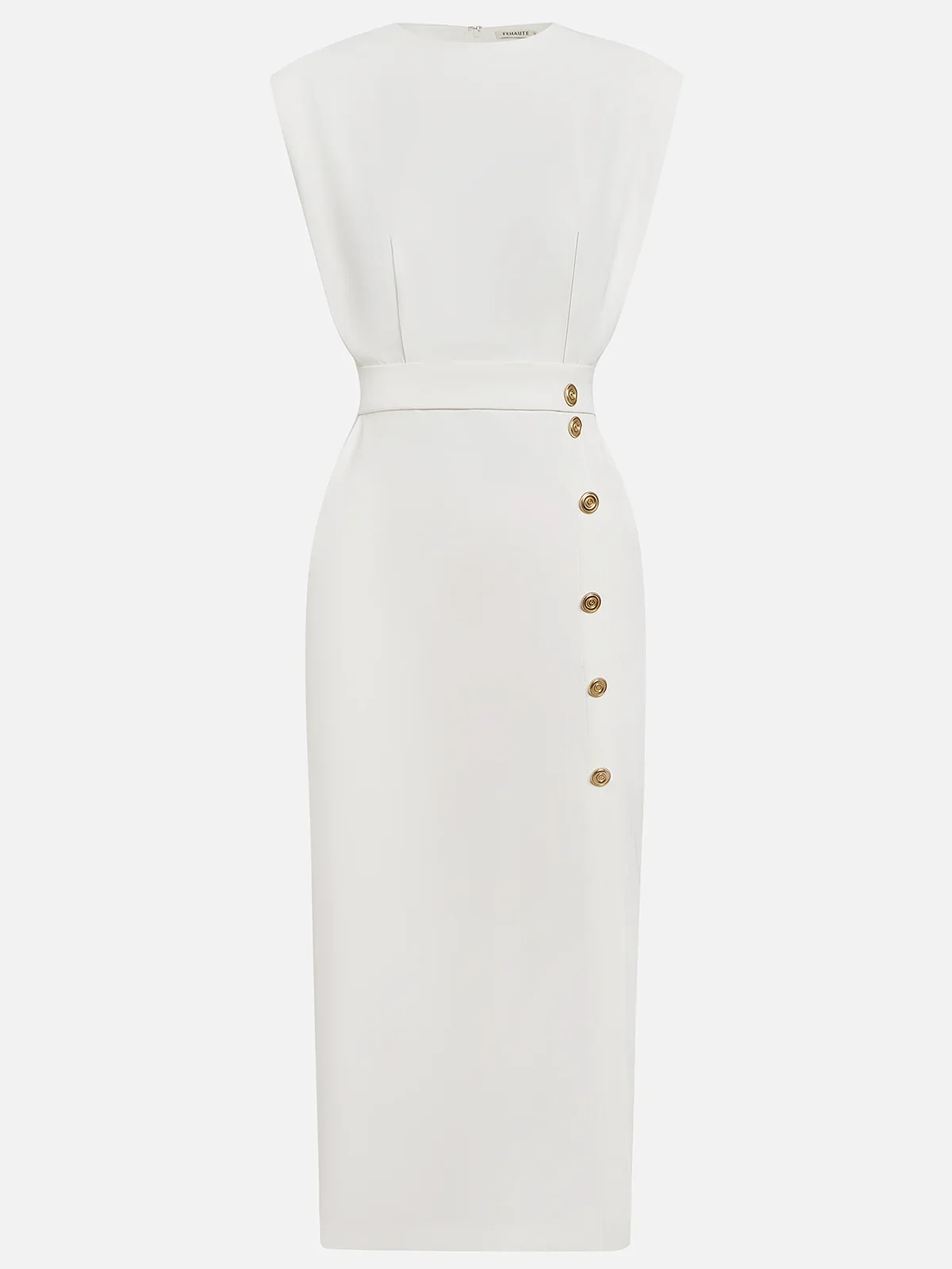 Women's Sleeveless Button-Detail Midi Dress