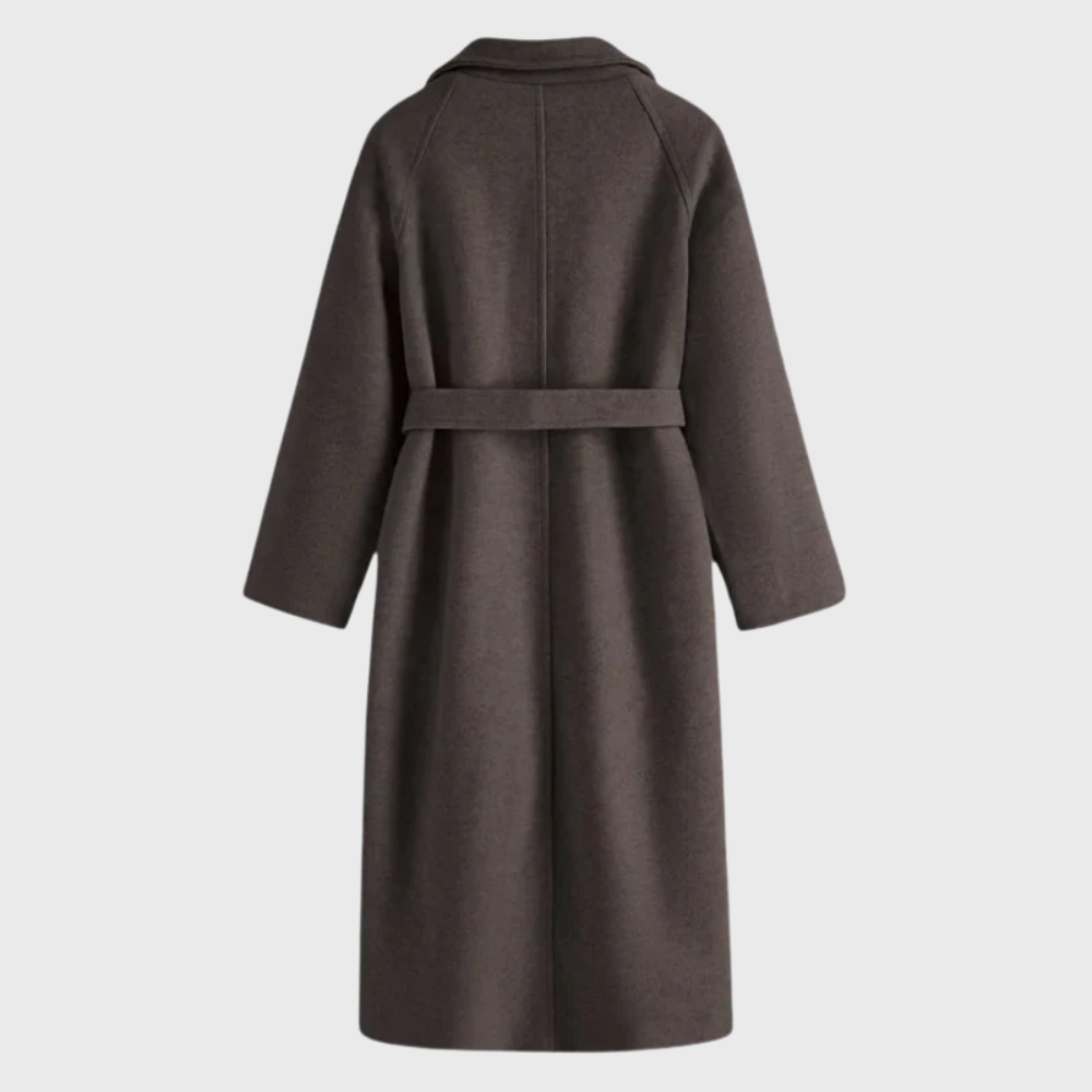 Women's Belted Wool Blend Longline Winter Coat