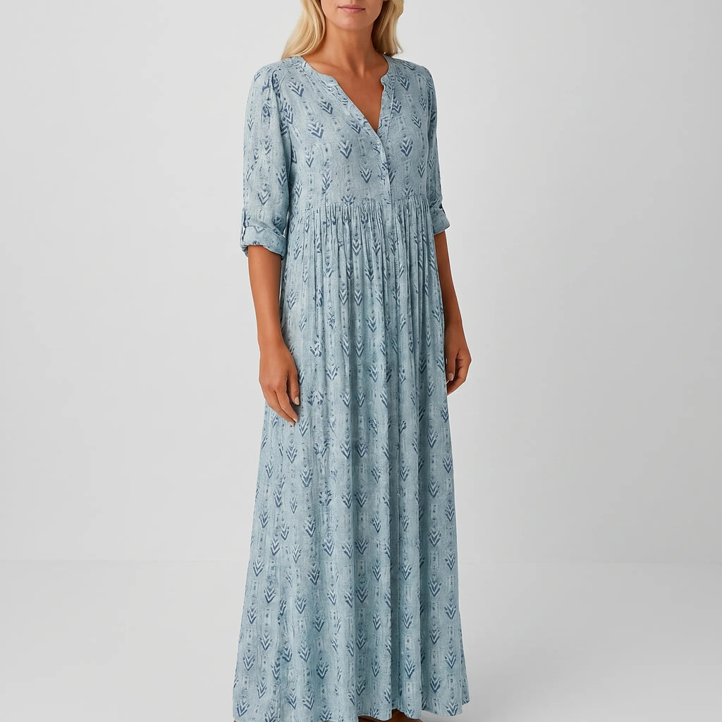 Women’s Printed Long Sleeve Maxi Dress