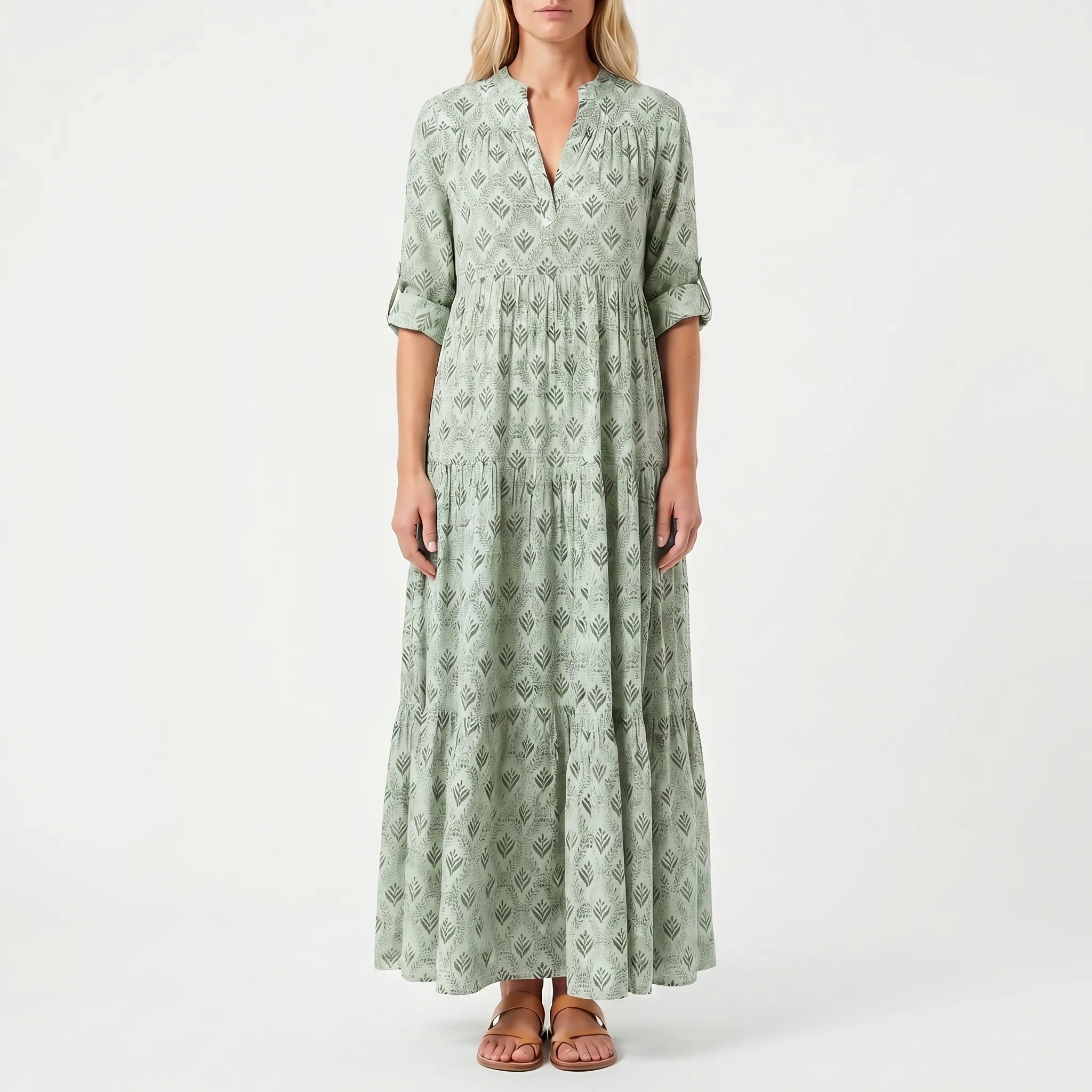 Women’s Printed Long Sleeve Maxi Dress