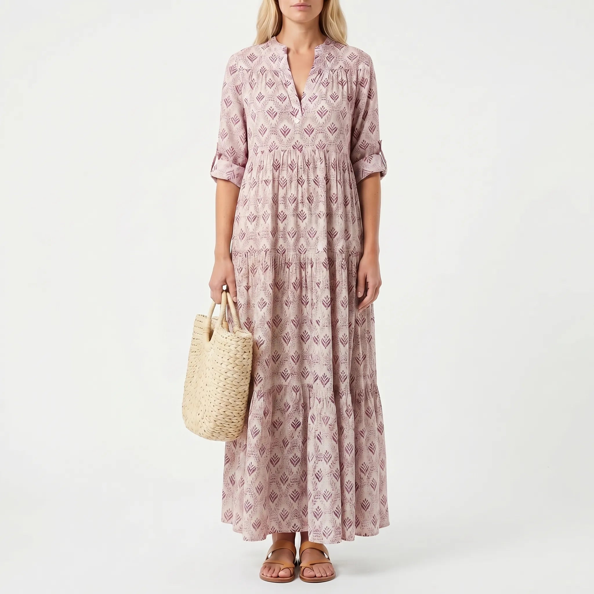 Women’s Printed Long Sleeve Maxi Dress