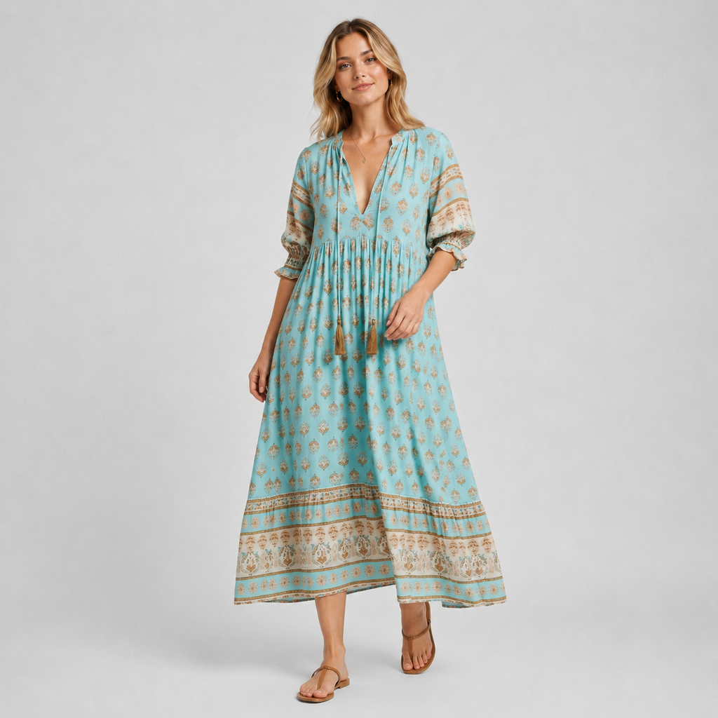 Women’s Boho Printed Midi Dress