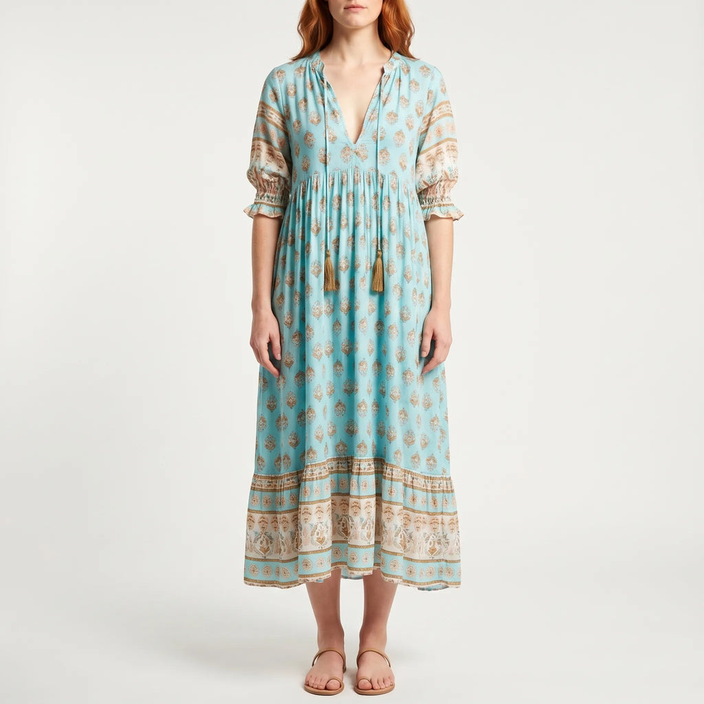 Women’s Boho Printed Midi Dress