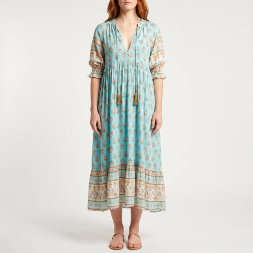 Women’s Boho Printed Midi Dress