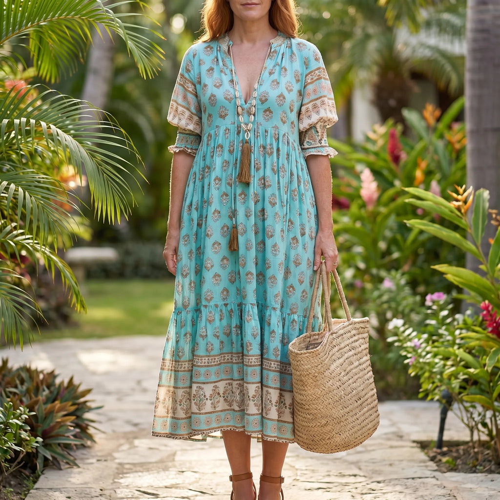 Women’s Boho Printed Midi Dress