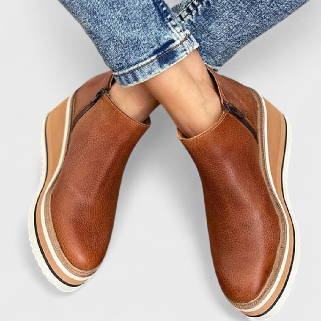 Women's Waterproof Side-Zip Shoes - Brown