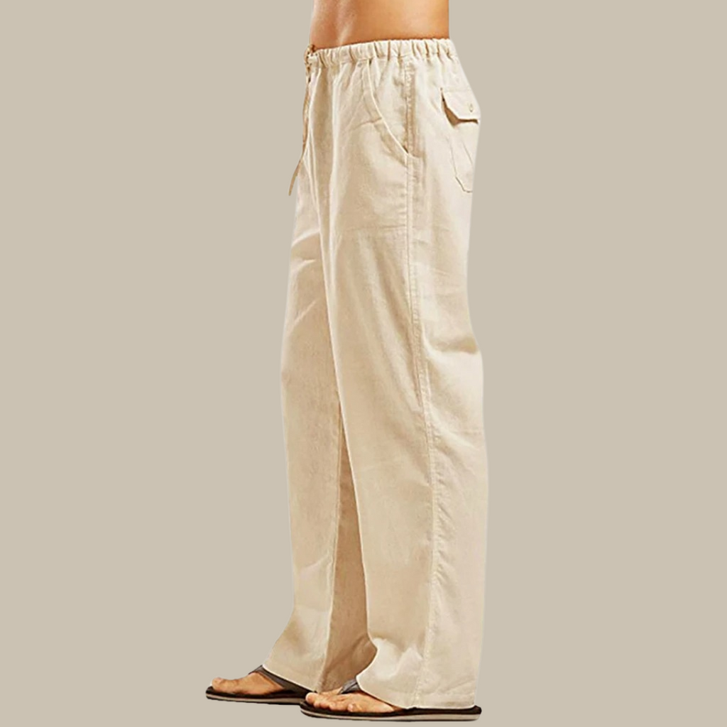 Men's Relaxed Straight-Leg Linen Trousers