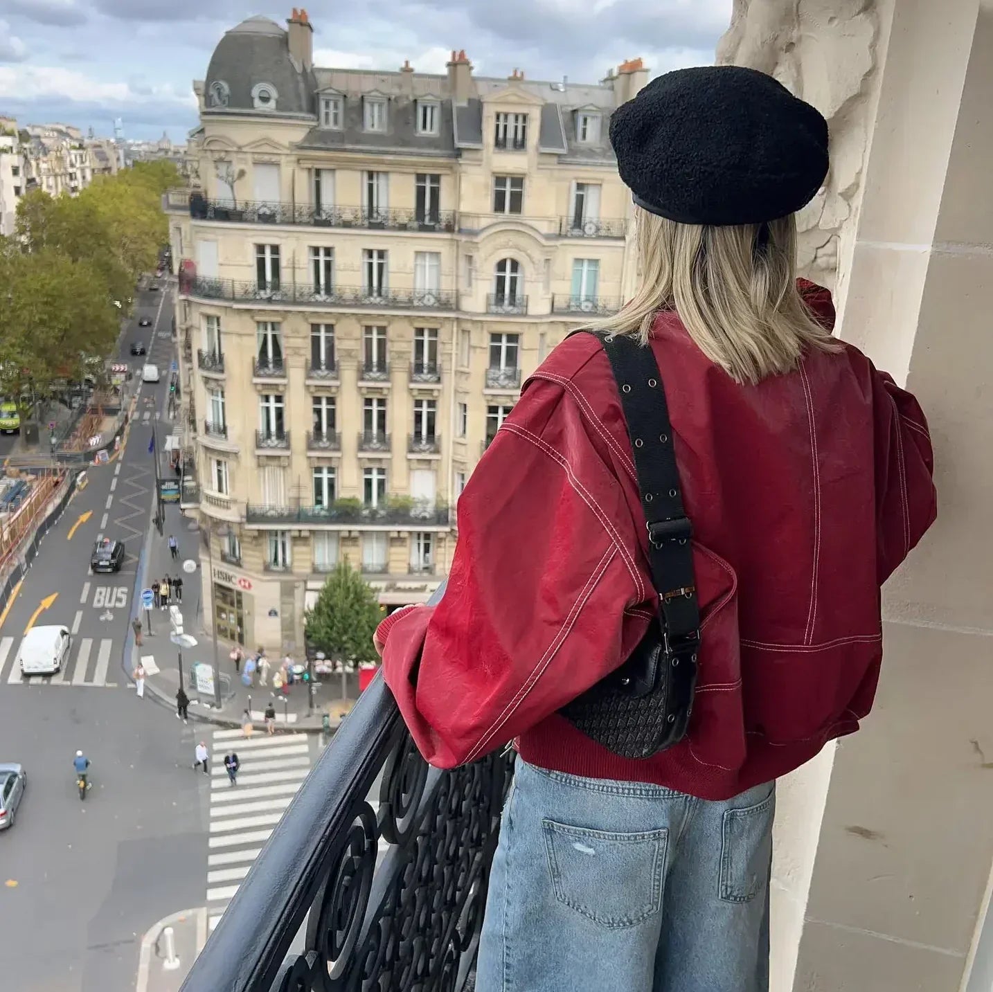 Women's Vegan Leather Bomber Jacket