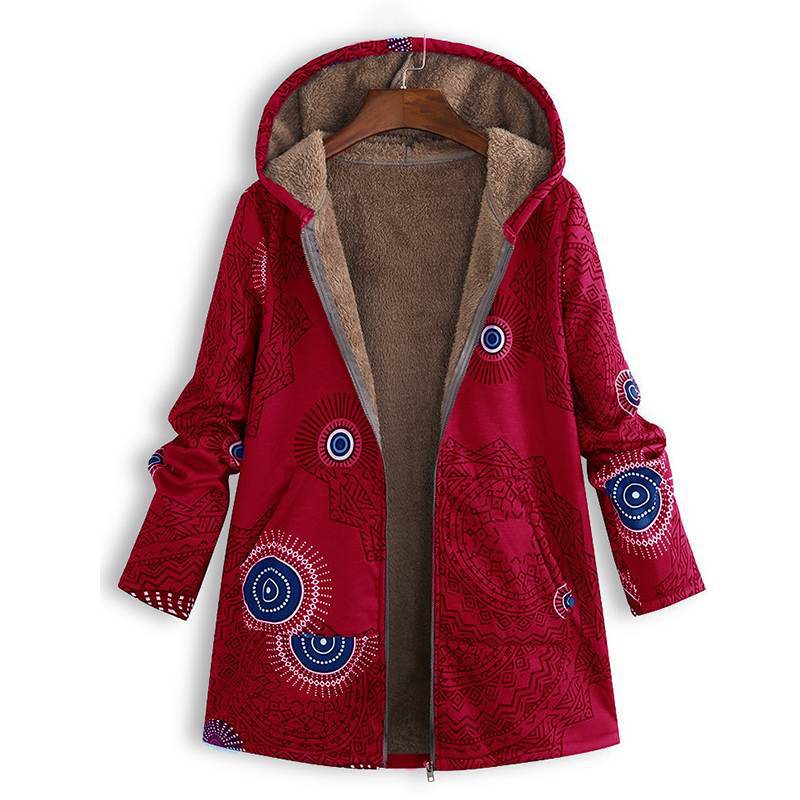Eloria | Women's Winter Floral Hooded Coat