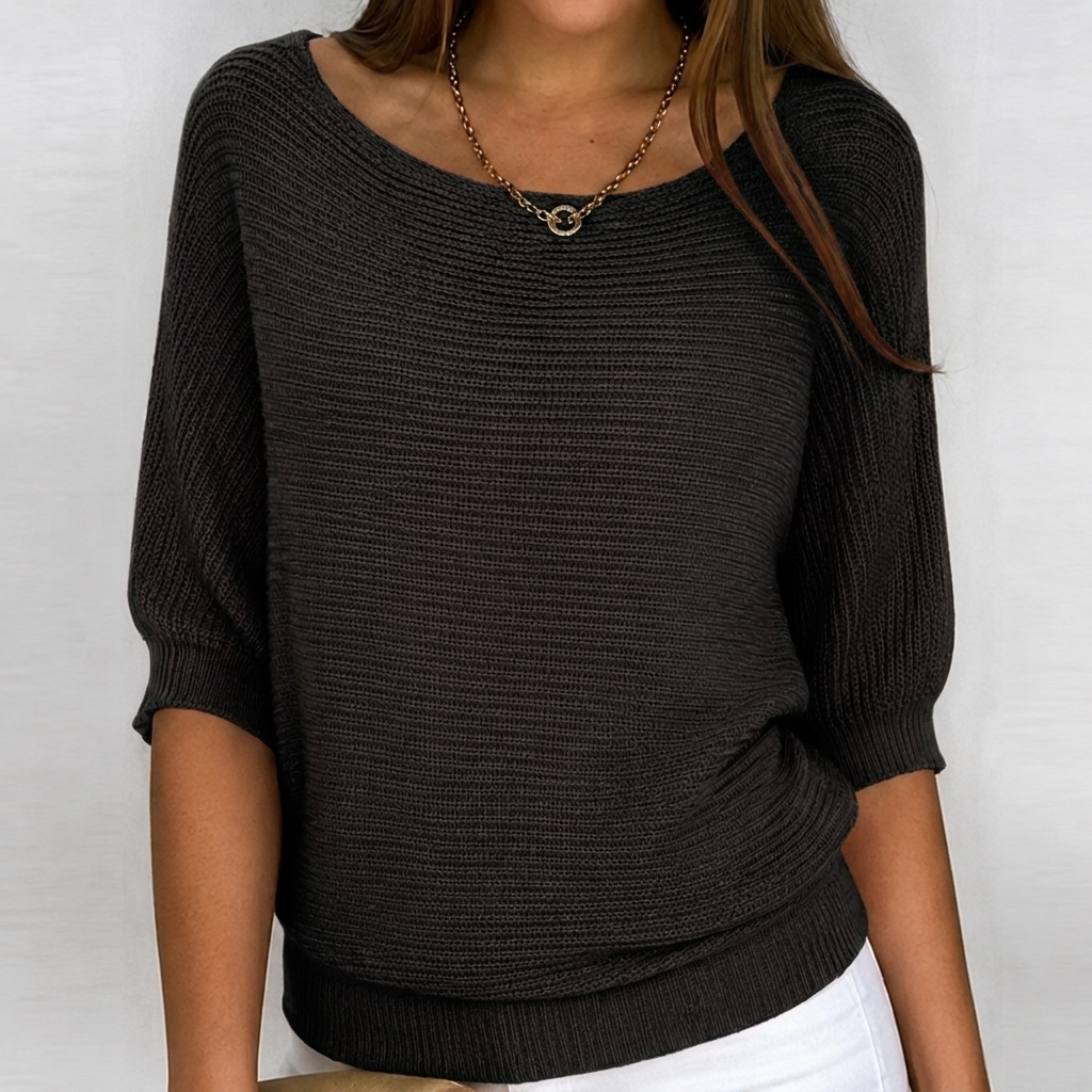 Women's Cotton-Blend Ribbed Knit Sweater