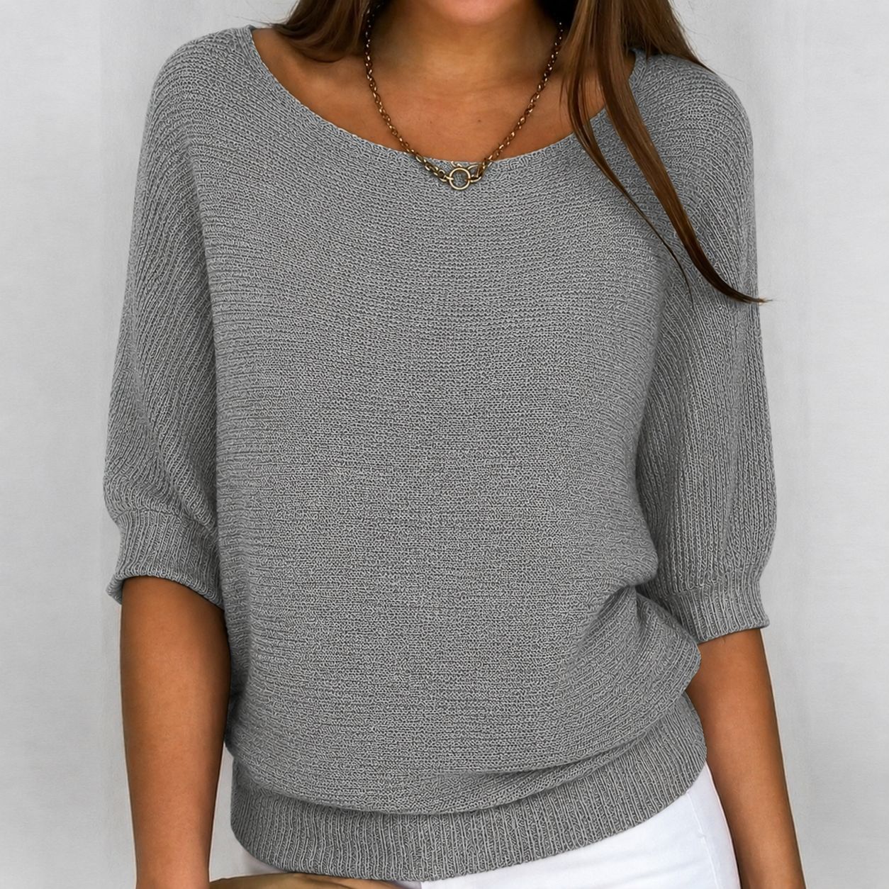 Women's Cotton-Blend Ribbed Knit Sweater
