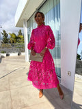 Women's Lace Long Sleeve Evening Maxi Dress