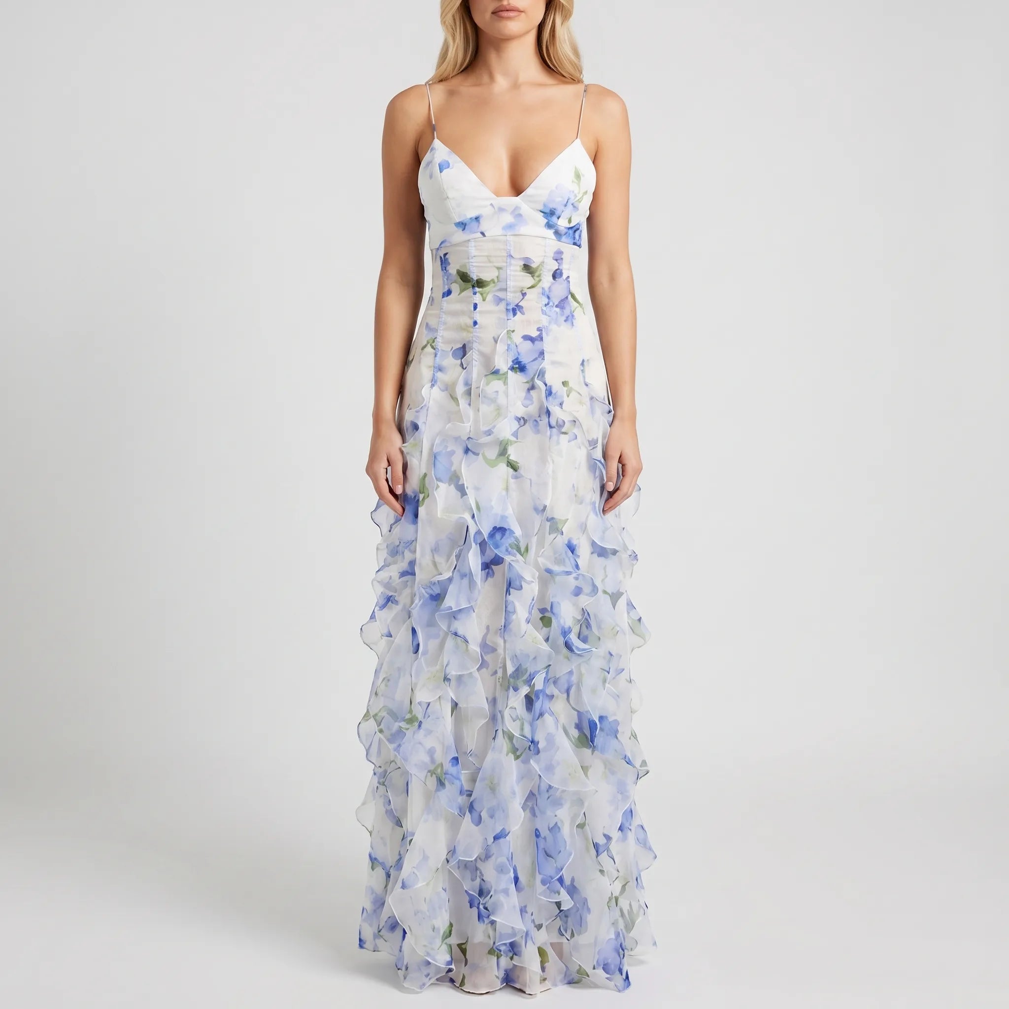 Women’s Floral Ruffle Maxi Dress