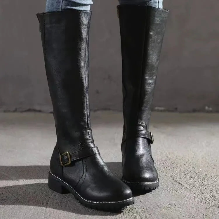 Women's Tall Leather Boots with Orthopedic Support