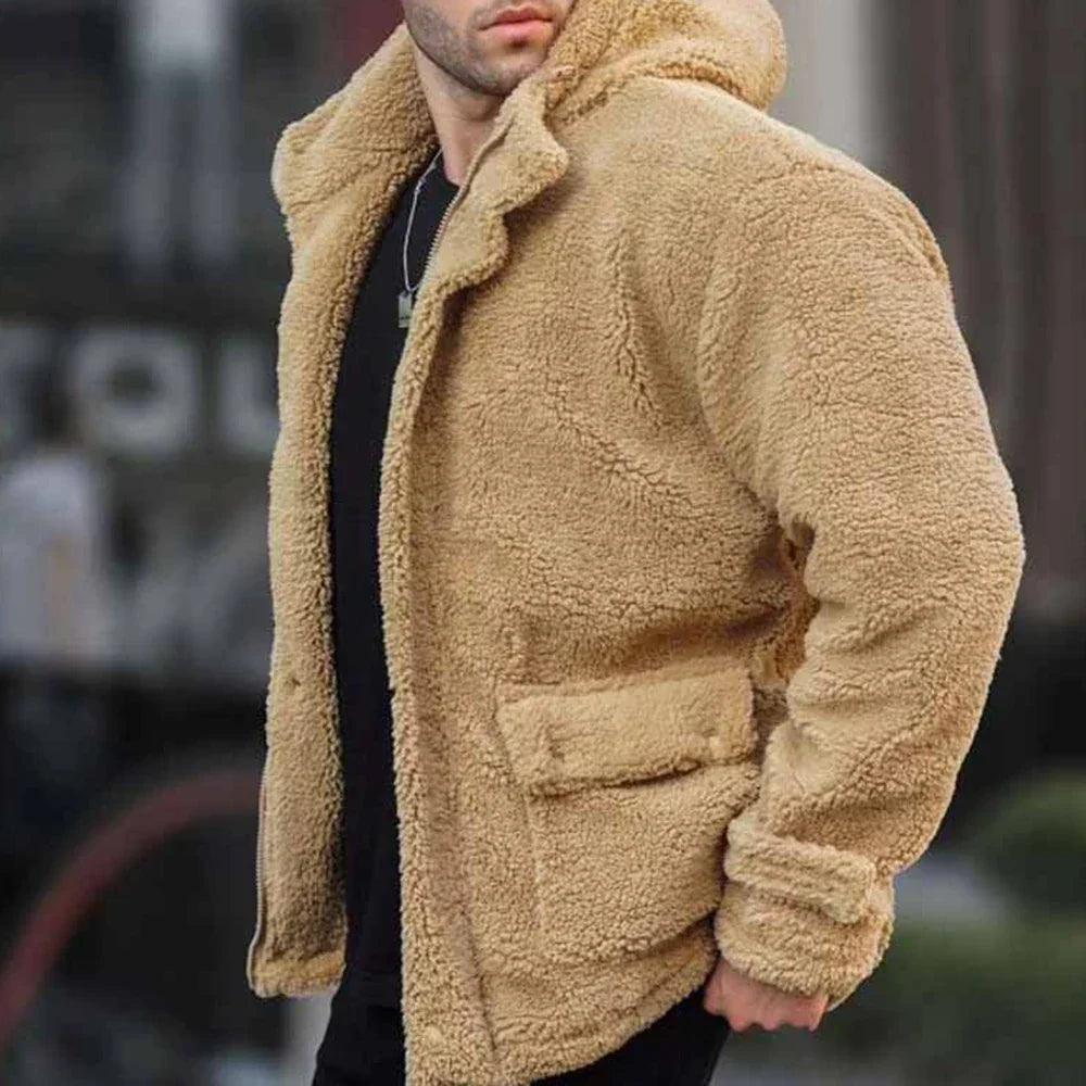 Men's Teddy Fleece Hooded Jacket
