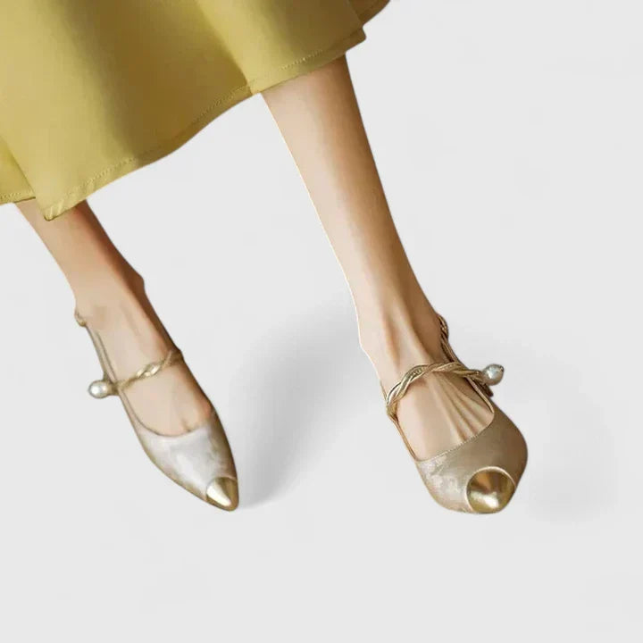 Women's Pearl Strap Orthopedic Kitten Heels