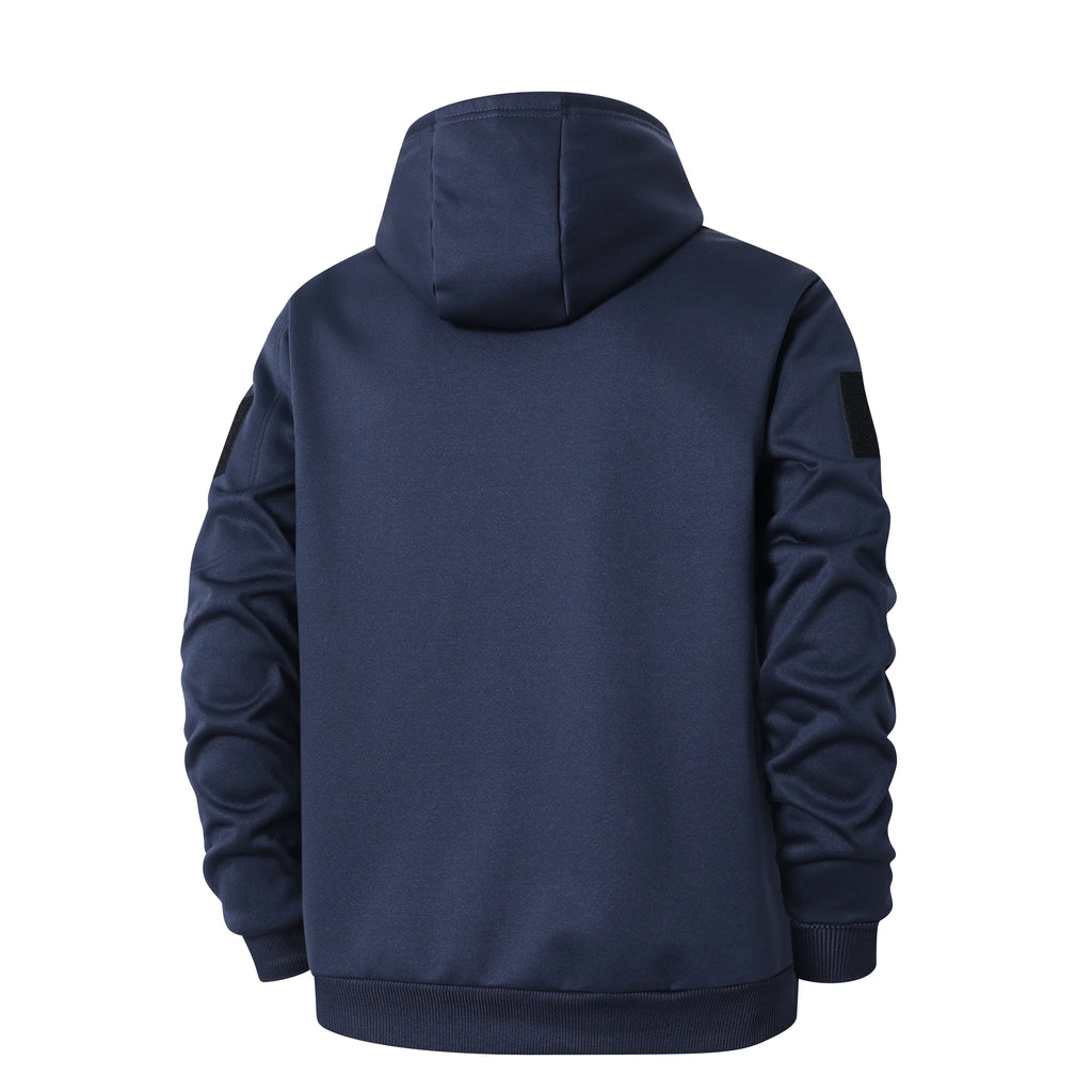 Men's Sherpa-Lined Hooded Fleece Jacket With Sleeve Pocket