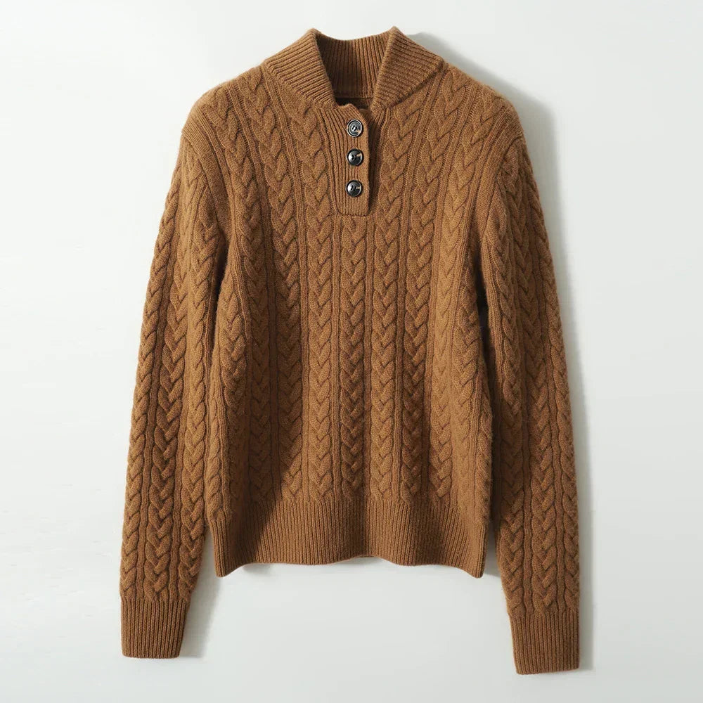 Women's Button-Up Cable Knit Sweater
