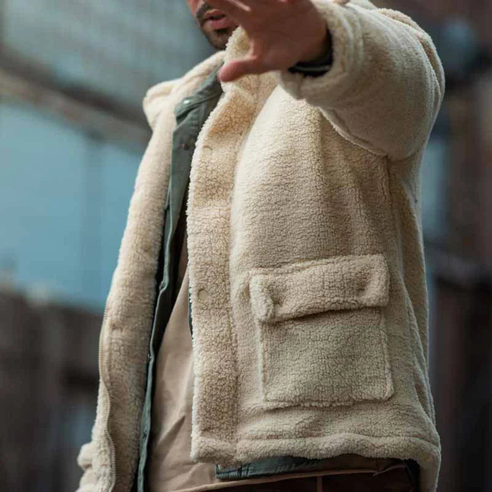 Men's Teddy Fleece Hooded Jacket