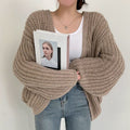 Women's Chunky Knit Open-Front Cardigan - Taupe