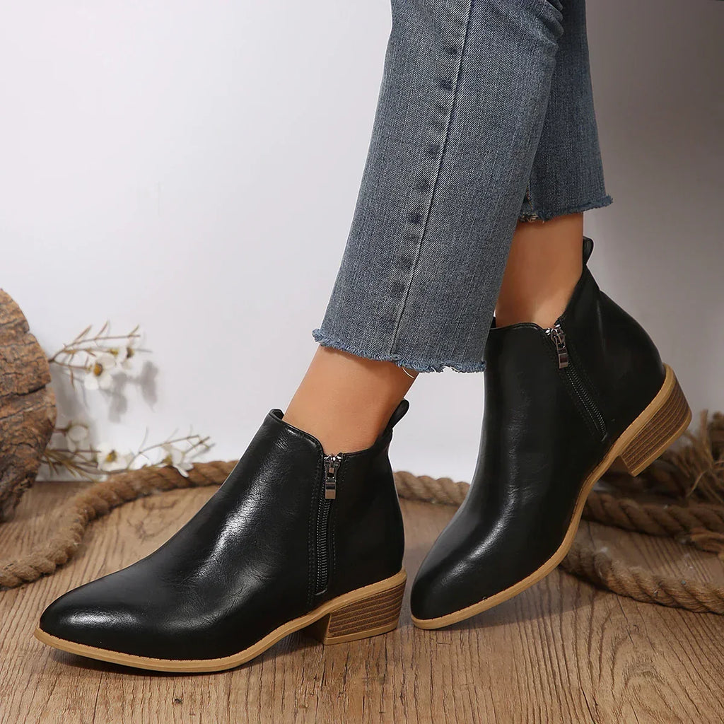 Women's Orthopedic Wide-Fit Side-Zip Ankle Boots