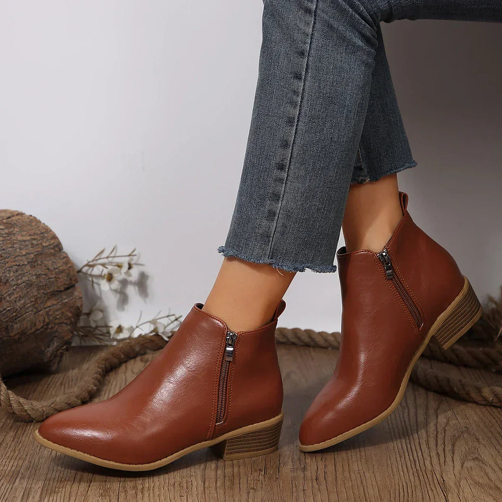 Women's Orthopedic Wide-Fit Side-Zip Ankle Boots