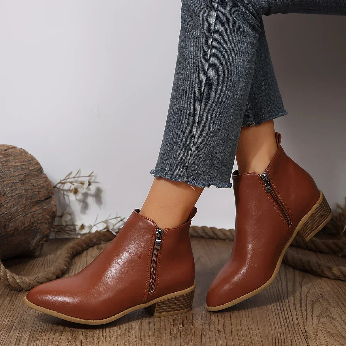 Women's Orthopedic Wide-Fit Side-Zip Ankle Boots