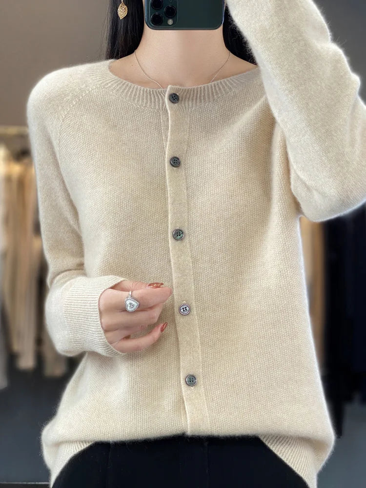 Women's Button-Front Relaxed Fit Cardigan