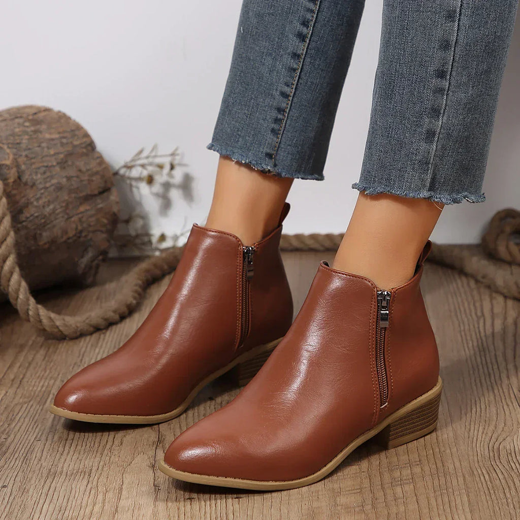 Women's Orthopedic Wide-Fit Side-Zip Ankle Boots