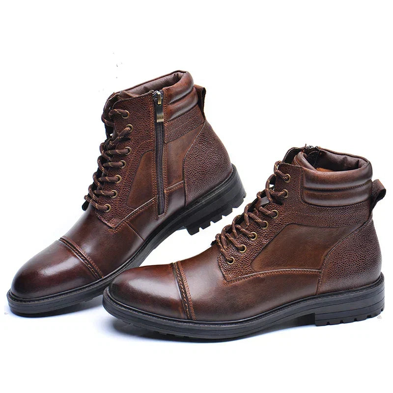 Men's Leather Side Zip Work Boots