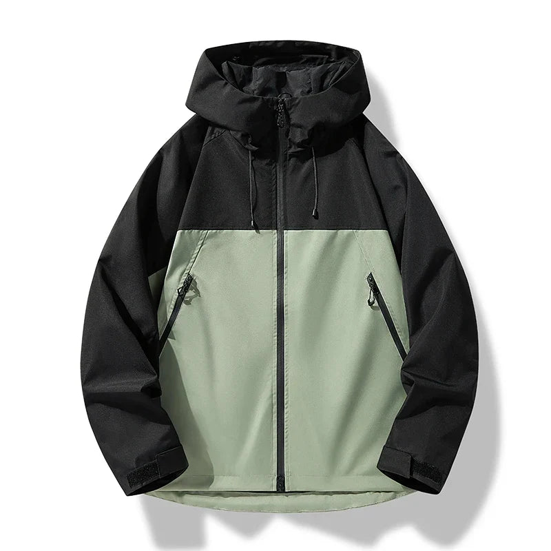 Men's Hooded Waterproof Rain Jacket - Green