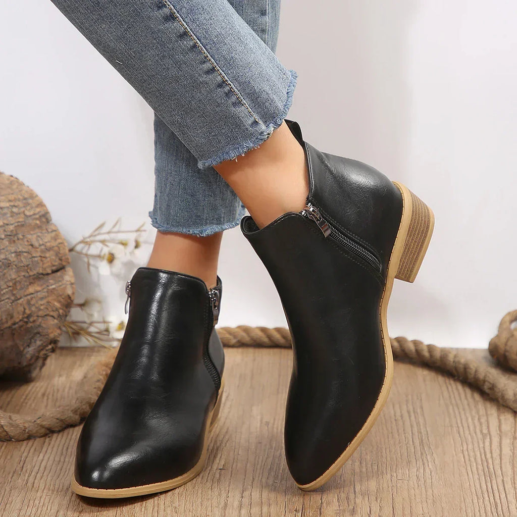 Women's Orthopedic Wide-Fit Side-Zip Ankle Boots