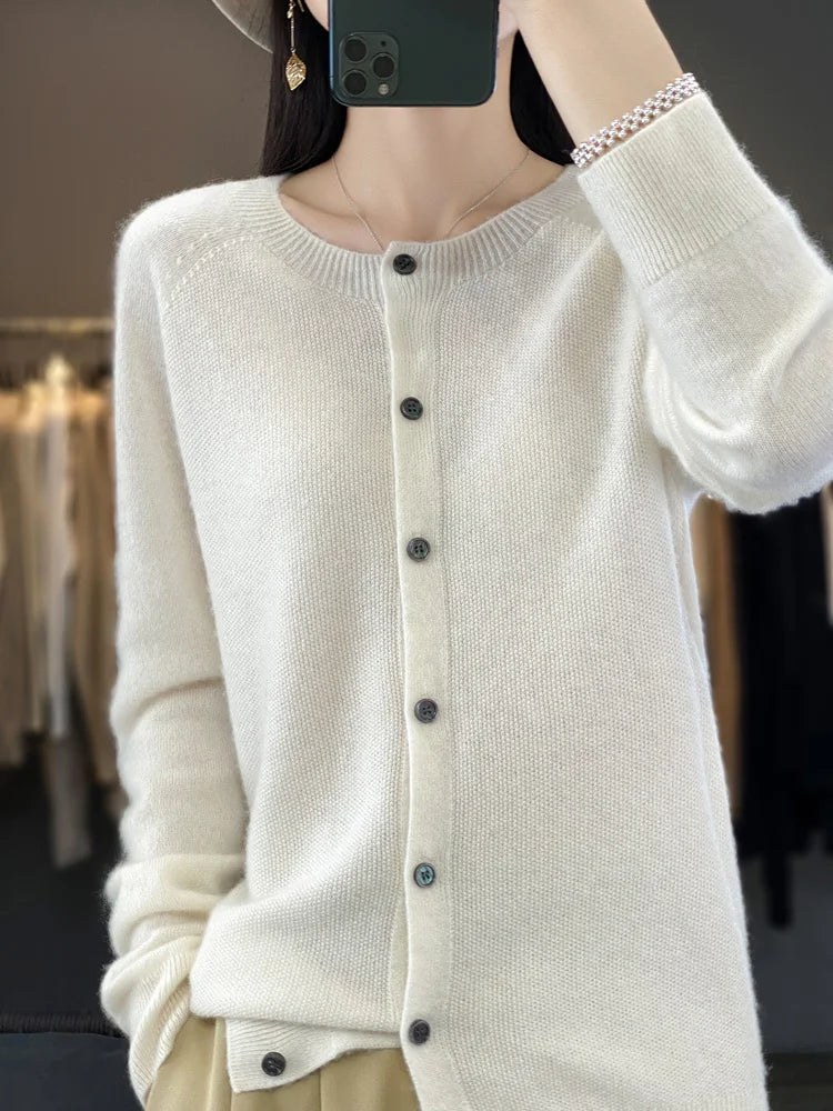Women's Button-Front Relaxed Fit Cardigan